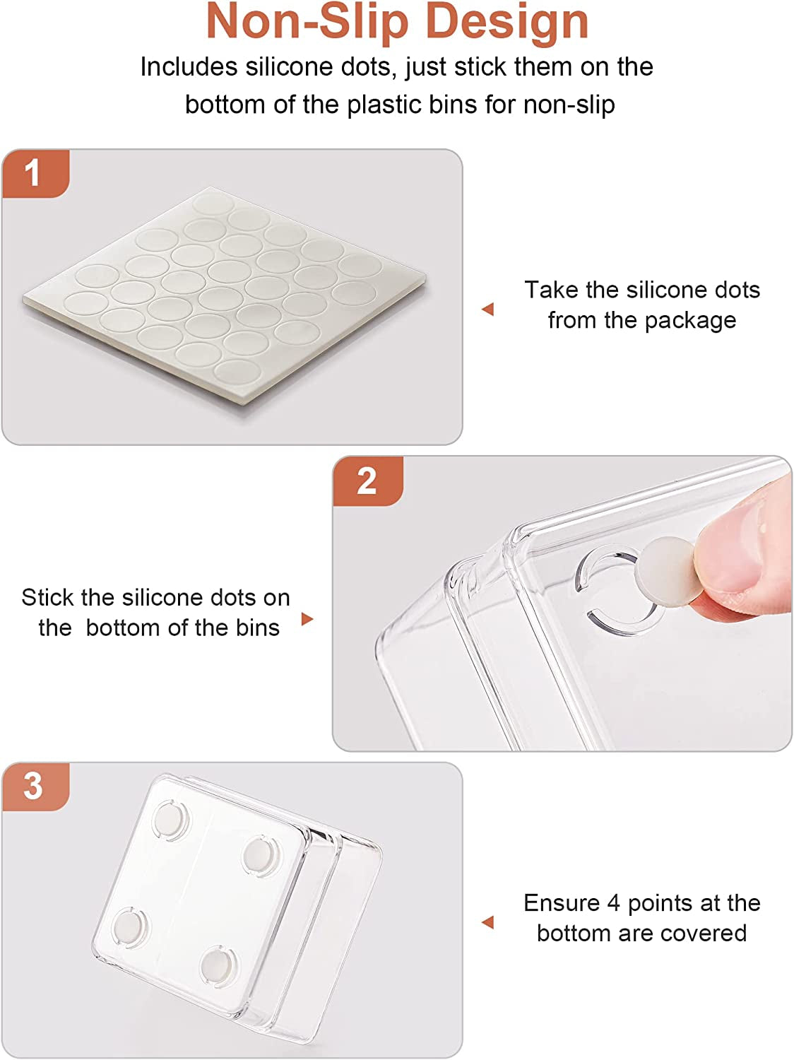 SMARTAKE 22-Piece Drawer Organizer with Non-Slip Silicone Pads, 4-Size Clear Desk Drawer Organizer Trays Storage Tray for Makeup, Jewelries, Utensils in Bedroom Dresser, Office and Kitchen, Clear