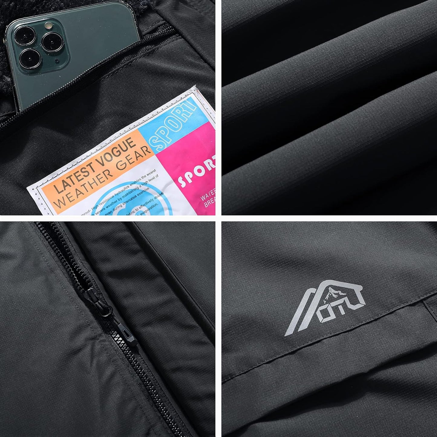 OTU Men'S Waterproof Ski Jacket Snowboarding Windbreaker Warm Winter Hooded Mountain Snow Coat