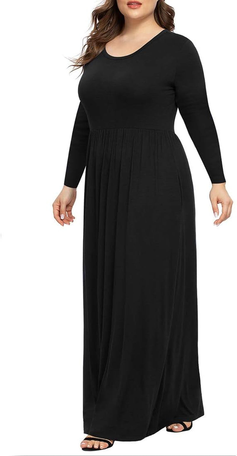 LONGYUAN Women'S plus Size Maxi Dresses for Curvy Women Casual Long Dress XL-6XL