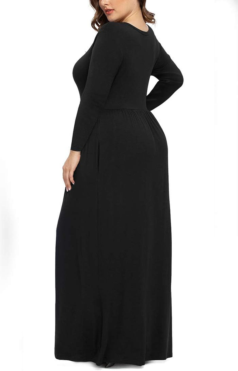LONGYUAN Women'S plus Size Maxi Dresses for Curvy Women Casual Long Dress XL-6XL
