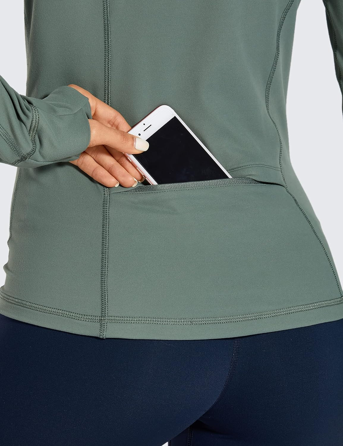 CRZ YOGA Women'S Brushed Full Zip Hoodie Jacket Sportswear Hooded Workout Track Running Jacket with Zip Pockets