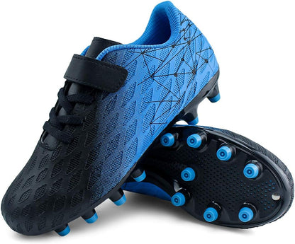 Brooman Kids Firm Ground Soccer Cleats Boys Girls Athletic Outdoor Football Shoes