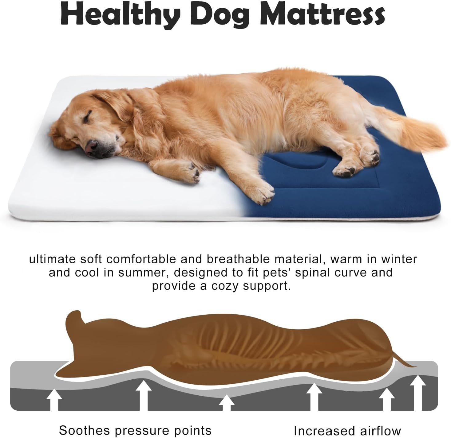 Joicyco Dog Bed Large Crate Mat 42 in Non-Slip Washable Soft Mattress Kennel Pads
