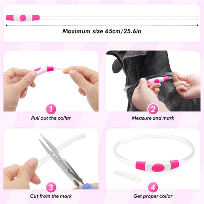 BSEEN Light up Dog Collar, Rechargeable LED Dog Collar Waterproof Glowing Pet Collar TPU Cuttable Lighted Puppy Collar Safety Dog Lights for Night Walking (Pink 70Cm)