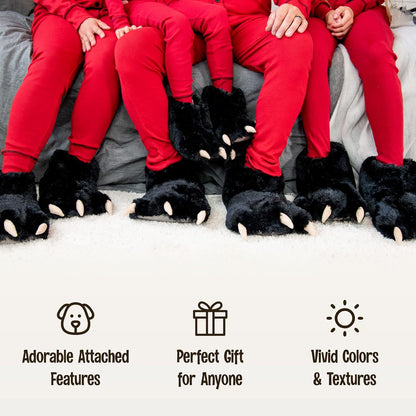 Lazy One Animal Paw Slippers for Kids and Adults, Fun Costume for Kids, Cozy Furry Slippers