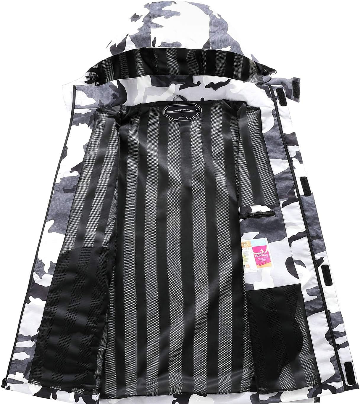 OTU Men'S Lightweight Waterproof Hooded Rain Jacket Outdoor Raincoat Shell Jacket for Hiking Travel