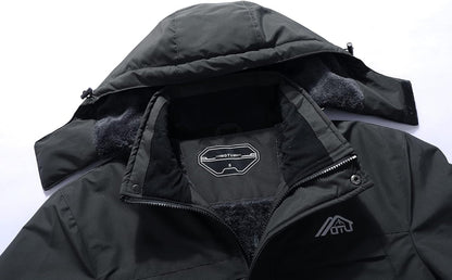 OTU Men'S Waterproof Ski Jacket Snowboarding Windbreaker Warm Winter Hooded Mountain Snow Coat